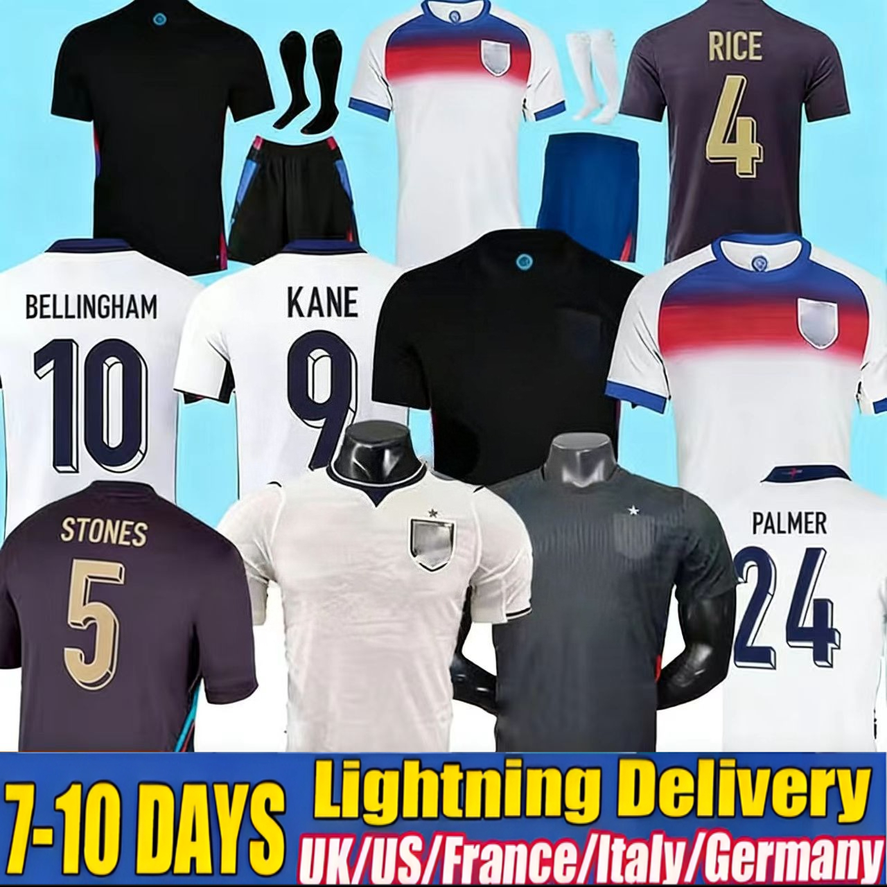 2025 2026 englands football shirt Bellingham PALMER Foden MAINOO 25 26 kane rice saka Soccer Jerseys Home Away camisa de futebol adult Men Kids kit uniform fans 666