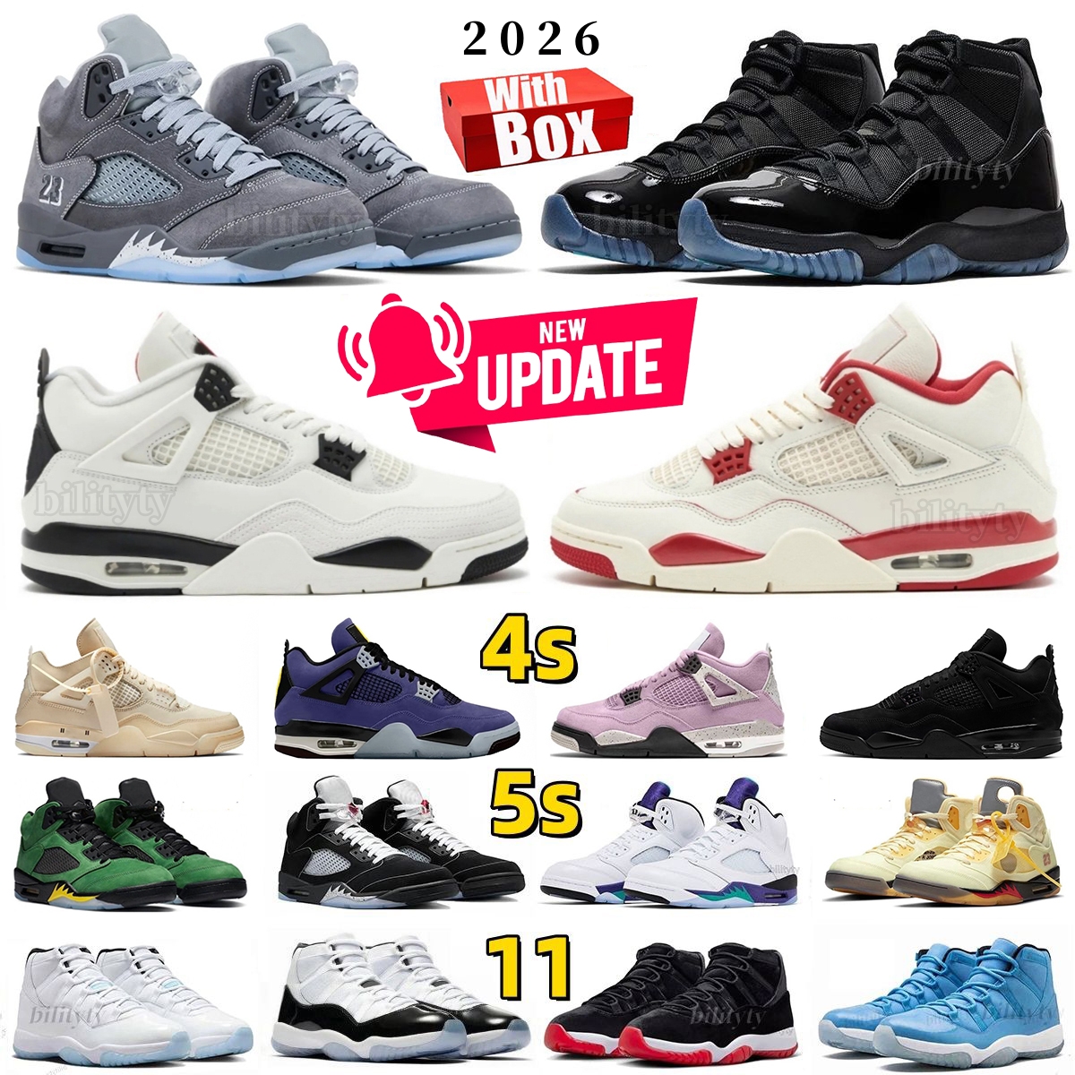 With Box 4s 5s 11s basketball shoes 4 Flight Club Sierra Red 11 Gamma blue 5 Wolf Grey black matellic thunder Black Cat men women sports sneakers trainers designer shoes
