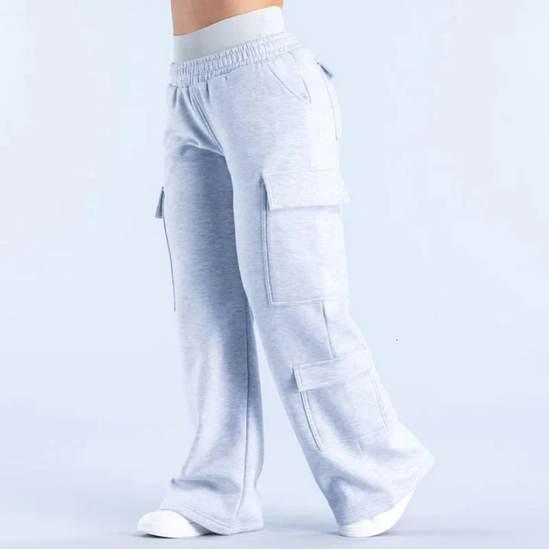 Womens Jogger Straight Trousers Trendy Sports Pants Cargo Pants Multiple Pockets Women Loose Low Waist Wide Leg Pants 251218