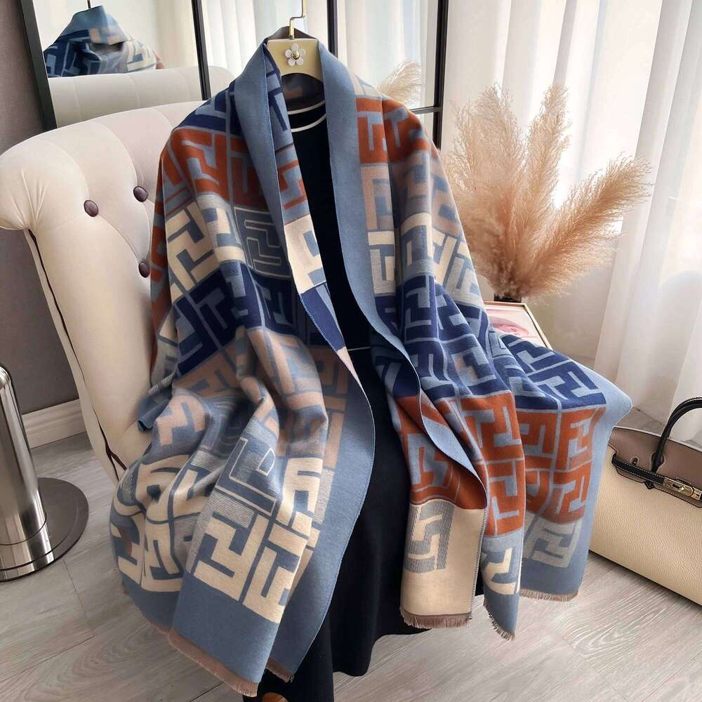 2025 New Luxury Women Two-Sided Print Soft Warm Pashmina Fashion Shawl Winter Outdoor Coldproof Windproof Blanket Scarf