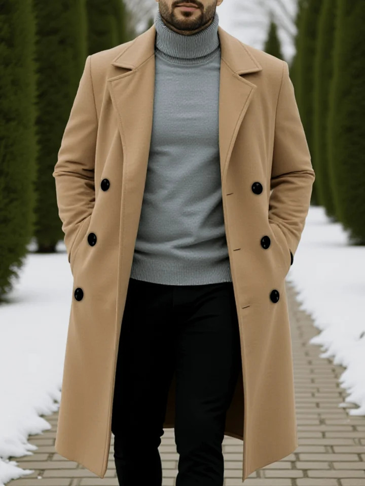 The Ultimate Winter Wardrobe Essential Mens DoubleBreasted Wool Coat Luxe Long Jacket with Superior Warmth Modern Style 251219
