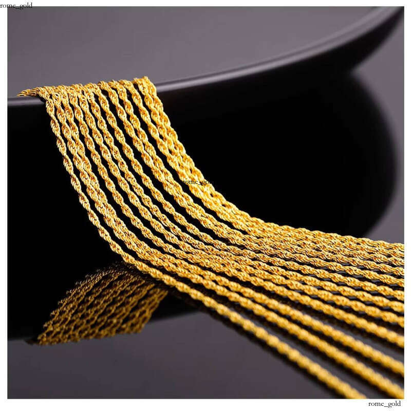 Wholesale Manufacturer Hemp Rope Pure Fine Jewelry AU750 18k Real Gold Chain Necklace
