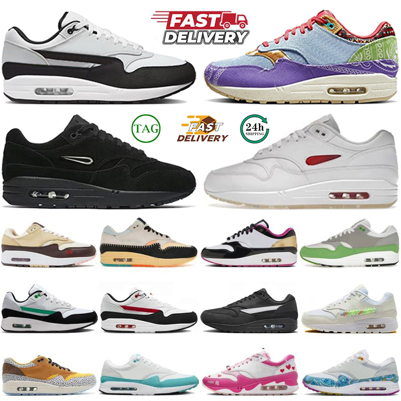 Designer 1 87 Running Shoes Men Women 87S Runner sneakers White Black Royal Blue Green Anthracite Bone Wild Violet Psychic Pink trainers sneakers outdoor sports 36-45