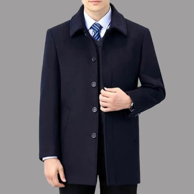 A stylish and cool short wool coat with buttons lapels for men in autumn winter a highend business dad suit 251219