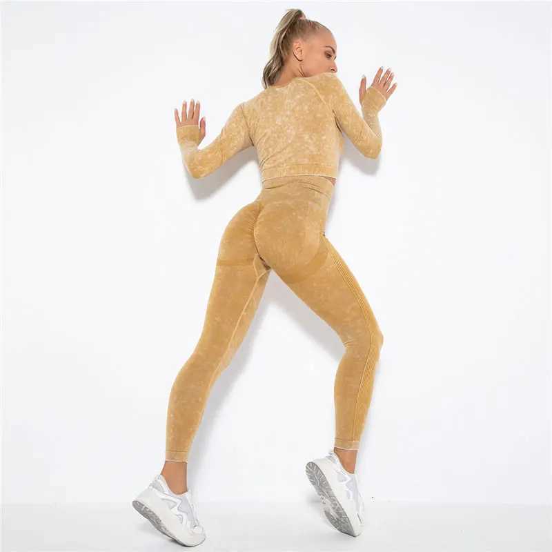 Seamless Yoga Set Gym Clothes Womens Sportswear Yoga Suits Women Fitness Set Tracksuits Sports Outfits Long Sleeve Gym Leggingst251219