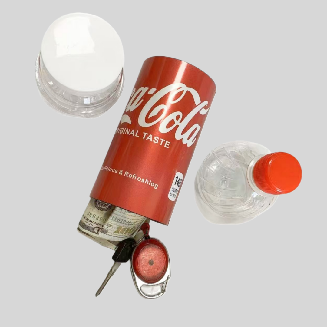 PC Coke Beverages Fake Water Bottle Shape Surprise Secret Hidden Safes Security Container Stash Safe Money Box Plastic Stash Jars Org Tools