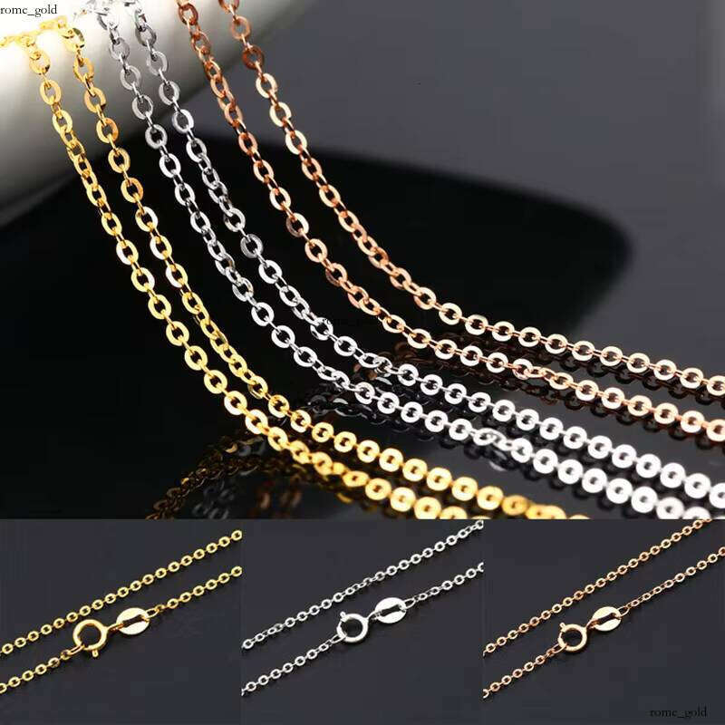 18K Au750 Pure Gold Shiny O-Shaped Cable Necklace Chain Length 18inch Weight 0.28 to 2.3 Grams Jewelry Accessories