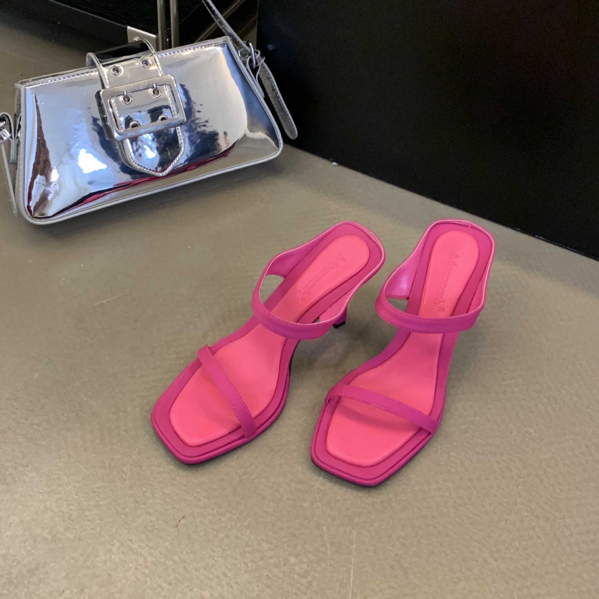 2026 New Women's Strappy Heeled Sandals Thin Heel Slide Design Fashion Versatile Open-Toe Shoes for Skirts
