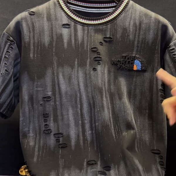 2025 Summer New Men's American Niche Trendy Loose T-Shirt Short Plus Size Ins Half Sleeve Embroidered
