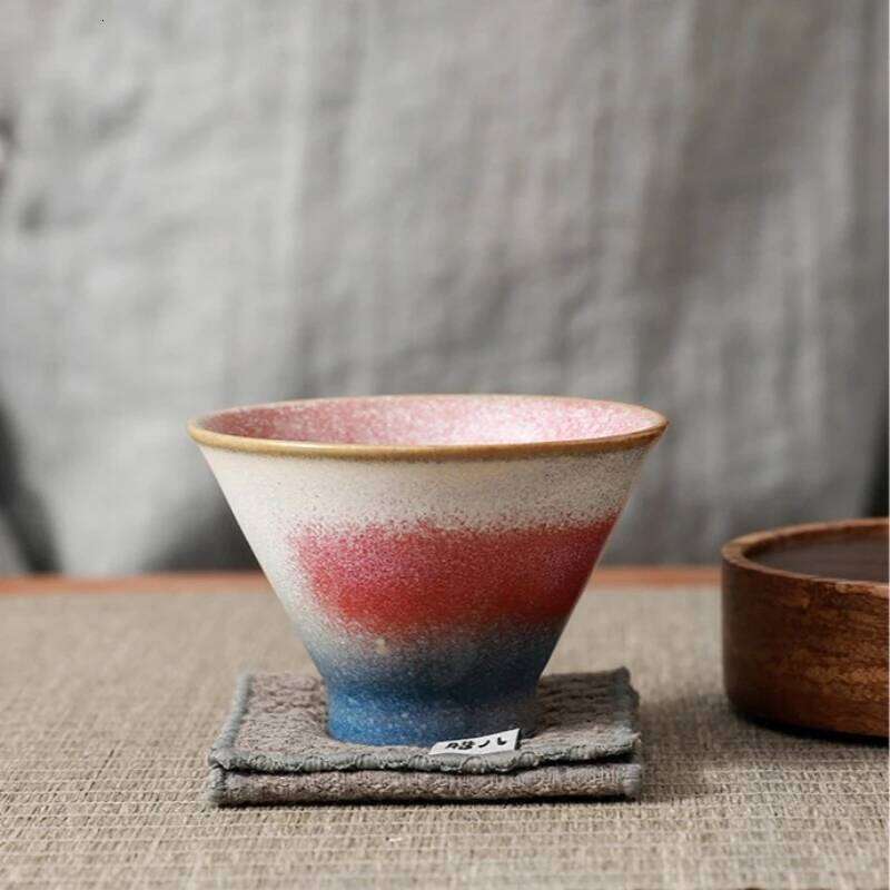 Japanese Seto Yaki Bowl Iron Rich Clay Rainbow Crystalline Glaze Handmade Ceramic Tenmoku Chawan for Matcha Tea Ceremony 25L1219