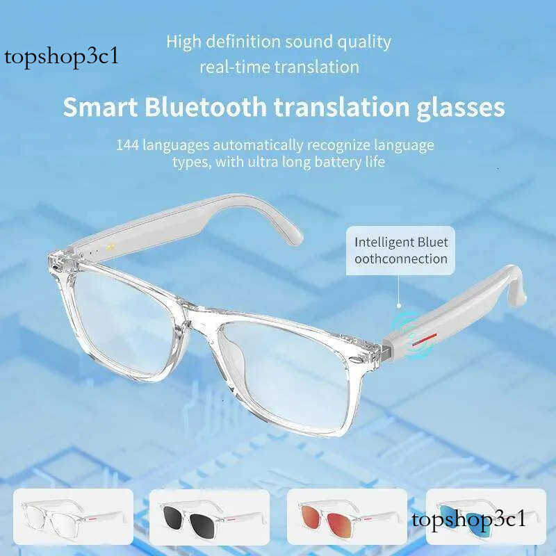 Smart AI Glasses 100+ Languages Real-time Translation Bluetooth Sunglasses Earphones Voice Assistant Call Music glasses with camera