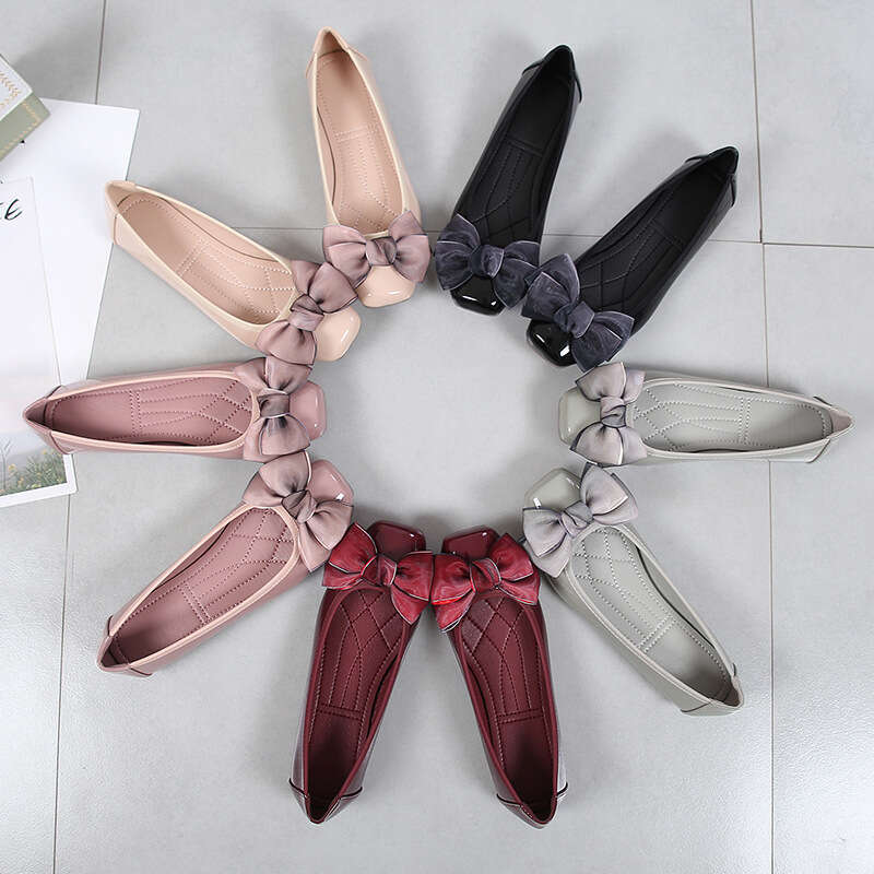 Spring New Women's Korean Style Loafers with Bowknot Student Free shipping niche designer High Heels Large Size Single Flat Shoes