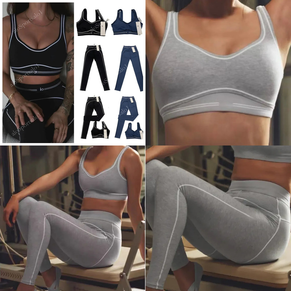 25 NEW 10A Breathable Leggings Soft Elastic Socks Outfits Pants Fitness Wear Set Alonessitys Women Clothes Shorts Sports Bra aloSportsalo2