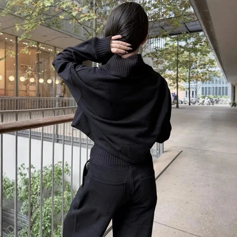 Winter Women Fleece Half Turtleneck Sweatshirt Warm Loose Cropped Pullover Soft Casual Sport Hoodie for Daily Wear 251219