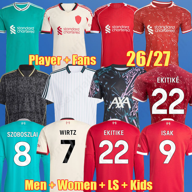 3XL ALLISTER WIRTZ 26 27 Mohamed DARWIN SZOBOSZLAI ISAK soccer jerseys EKITIKE women 2026 2027 DIOGO J EKITIKE football shirt GAKPO CARVALHO Kids kit uniforms