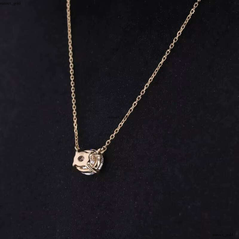 2025 Hot Sale 1ct 2ct 3ct Oval Cut D VS1 IGI Lab-Grown VVS Moissanite 14k Pure Gold 40 + 5cm Jewelry Necklace