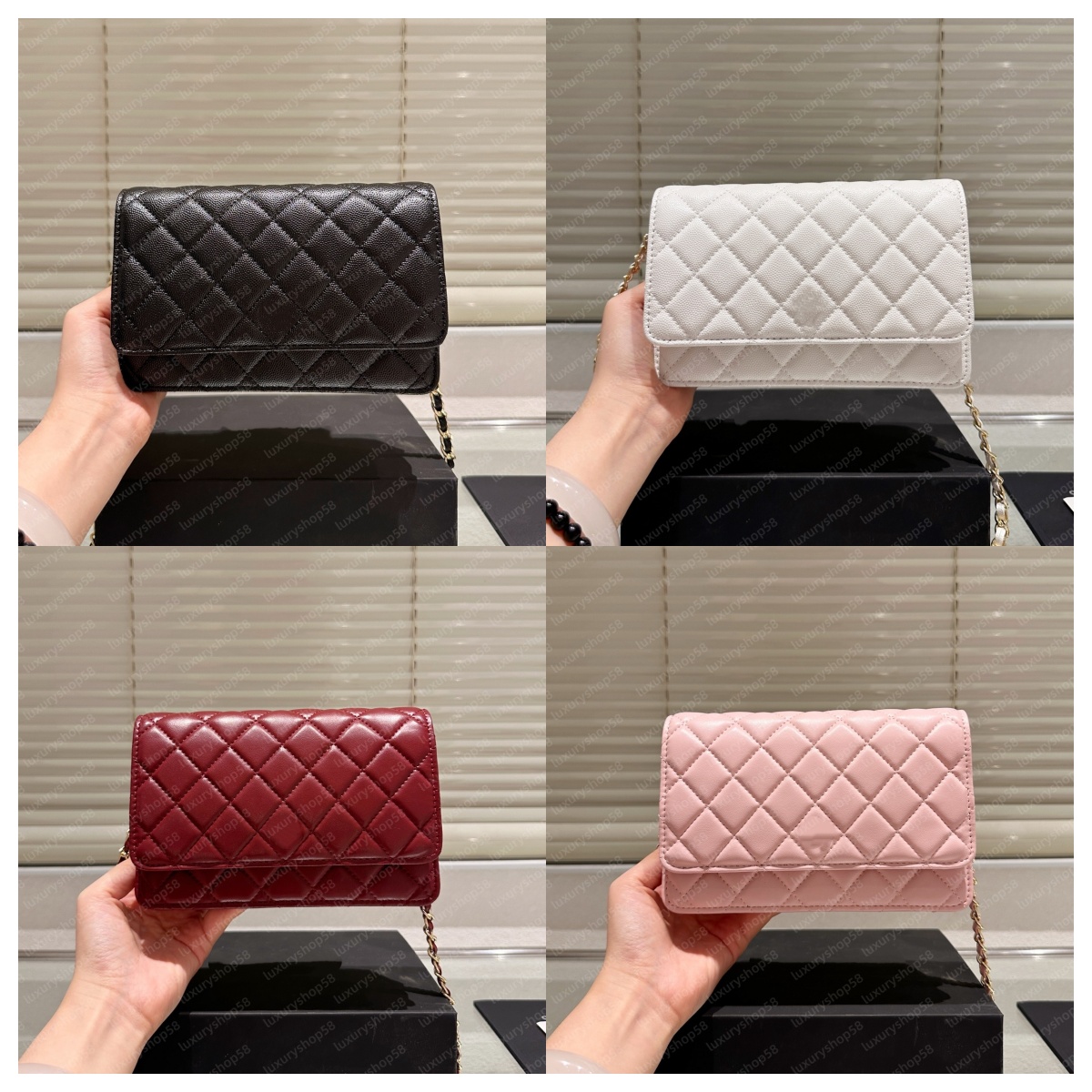 Designer bag shoulder bag Woccbag Crossbody bag Women caviar Lambskin luxury chain bag Grained Shiny Calfskin Classic Hangbag Top Quality portable fashion Purse