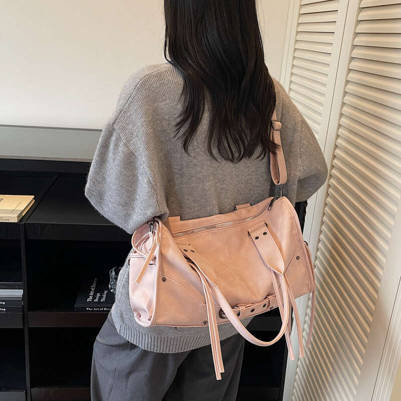Korean Niche Cool Large Capacity Retro Single Shoulder New Lazy Style Star-Chasing Fashion Travel Crossbody Bag