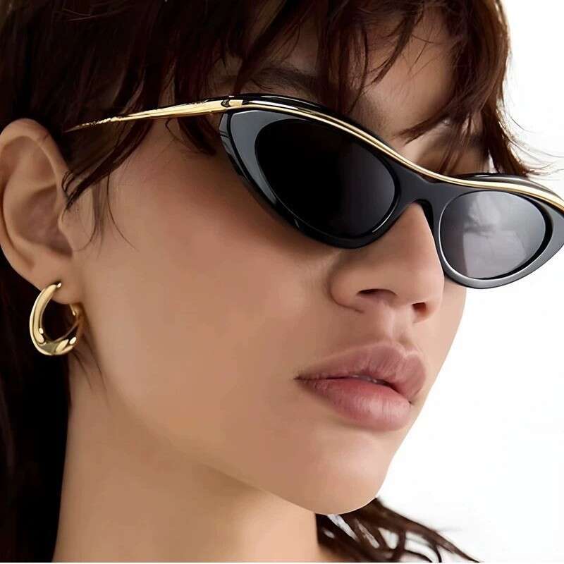 Sunglassses designer sun glasses Small Frame Cat Eye Personality New Ins Internet Celebrity High-End Retro Fashion Versatile
