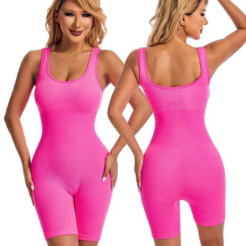 Womens Short Tracksuit Yoga Set One-Piece Sportswear Womens Gym Workout Clothes Fitness Stretch Bodysuit Yoga Suitt251219