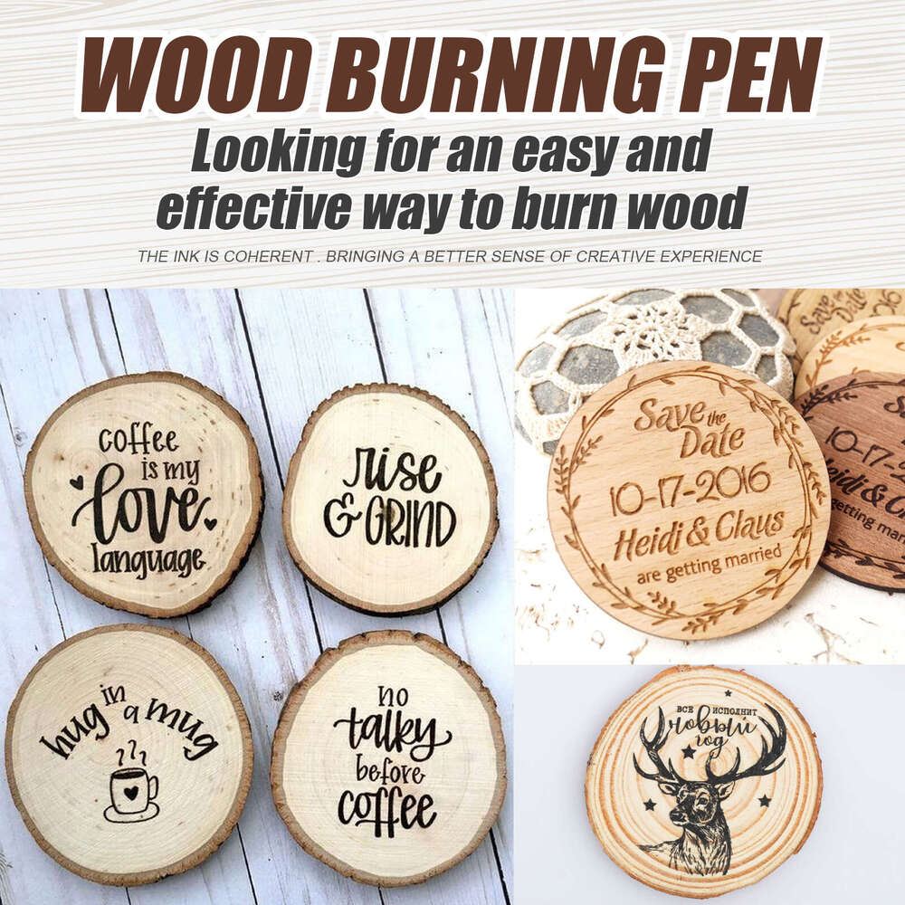 Jaysuing Marker Wooden Branding Coaster Cutting Board Handmade DIY Design Burning Pyrography Pen