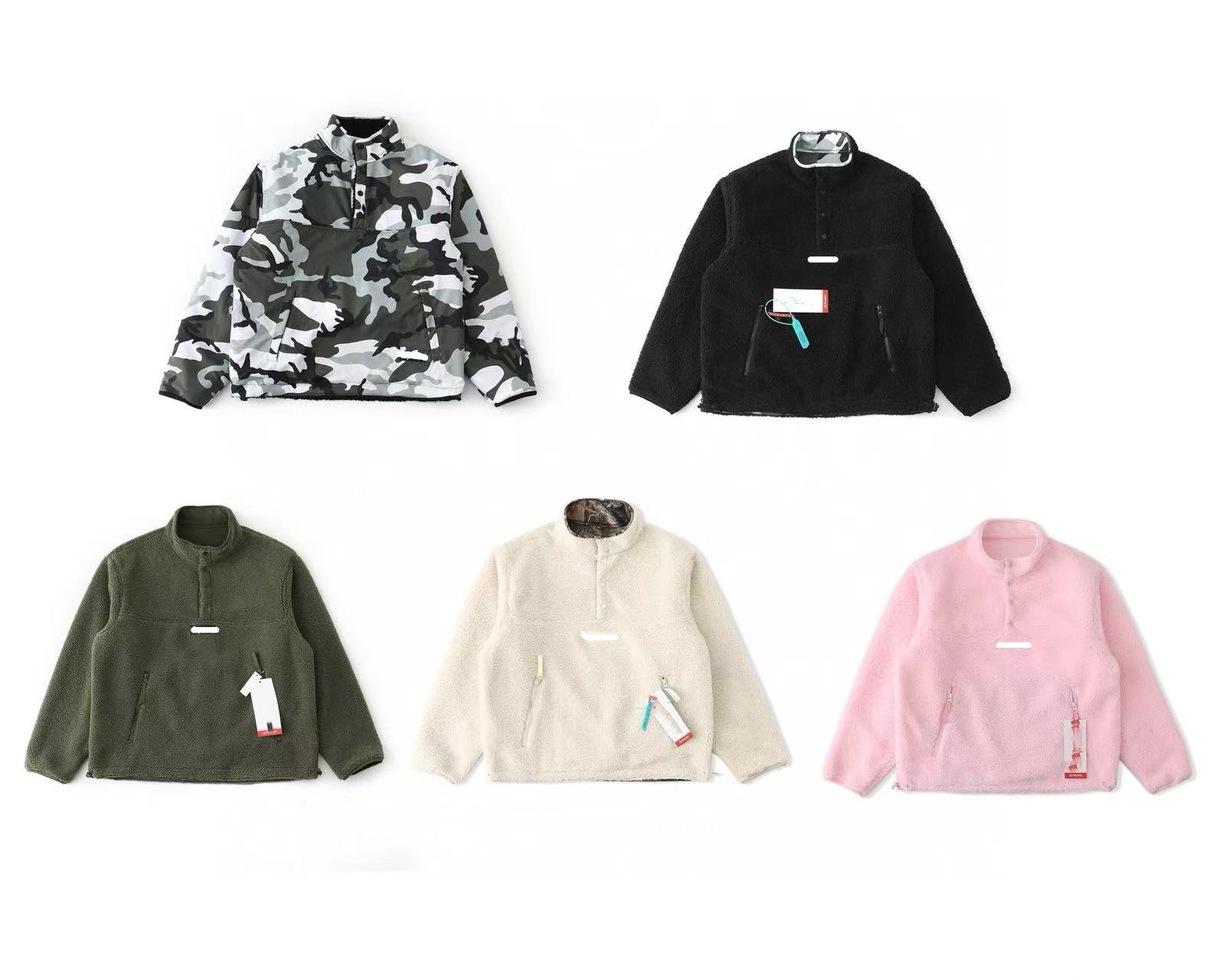 SU double-sided wear lamb fur half-zip hoodie, unisex fashion coat.