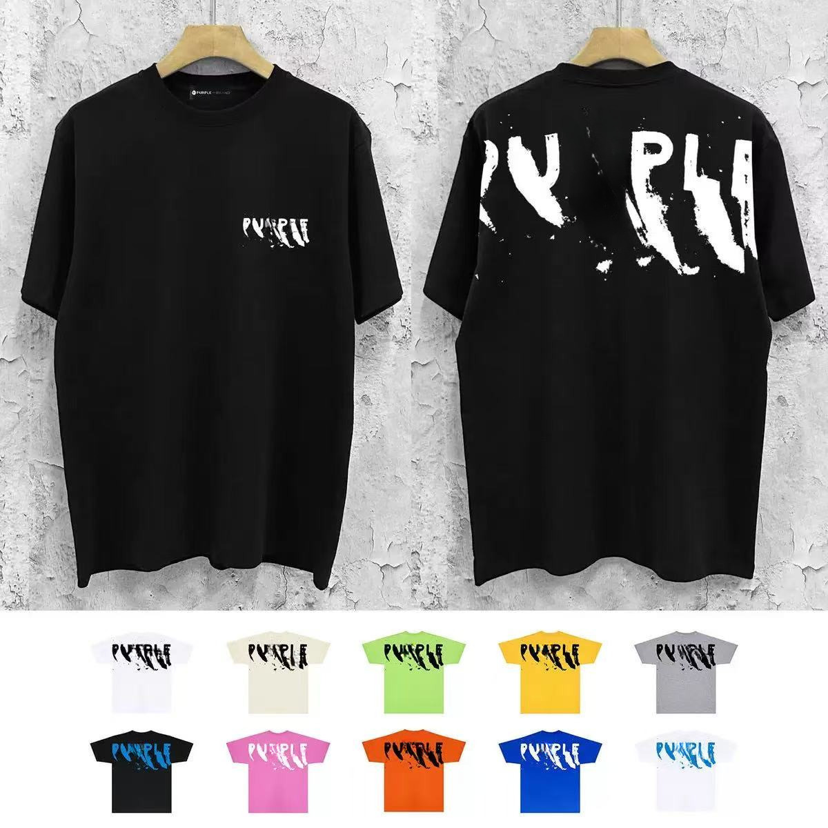 10A Designer purples shirt High Street Men's Printed Summer Fashion Women's T Shirt Designer Long Sleeve Top Letter Cotton T Shirt High Quality Clothing 4ju 53 1 3f