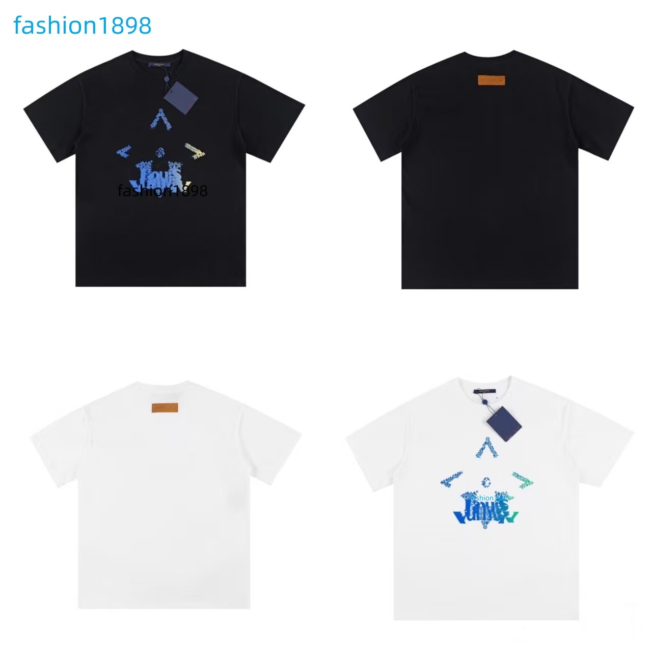 designer t shirt designer mens and womens t shirt summer round neck Thick Cotton Embroidered T-shirt Fashion Design black white shirt size plus sizes S 4XL