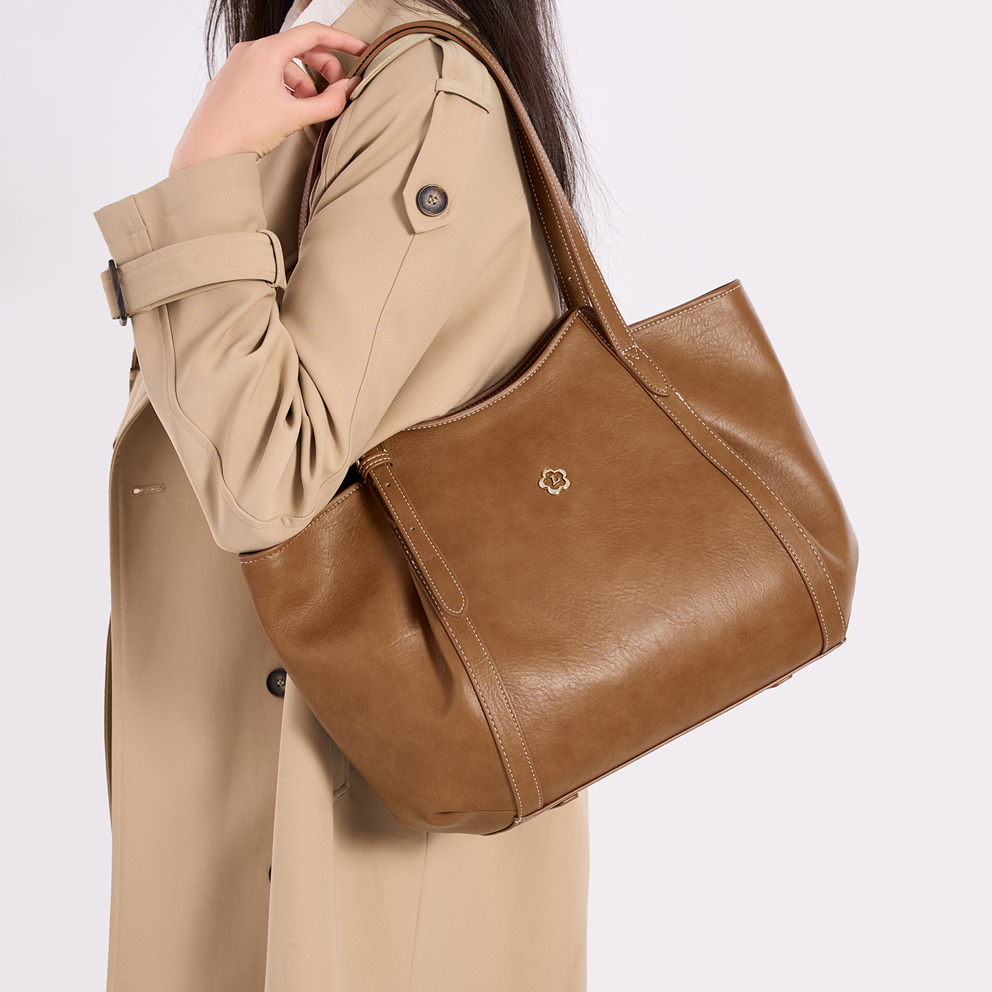 LORDLY KNACK designer bag light luxury 2025 new retro tote bag fashionable commuting large capacity handbag computer bag for women black brown