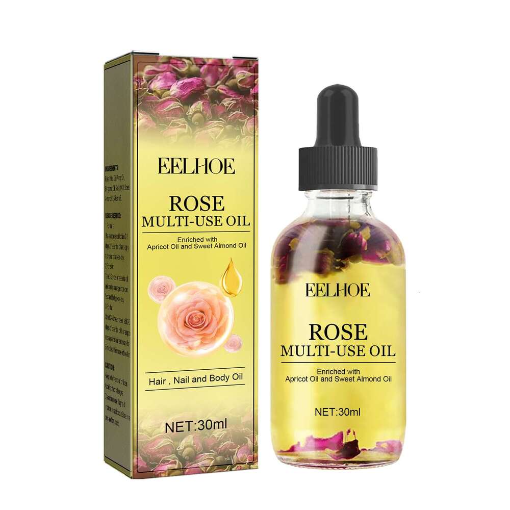 EELHOE Rose Petal Essential Moisturizing Body Skin Hair Foot Anti-Chap Multi-Effect Care Oil