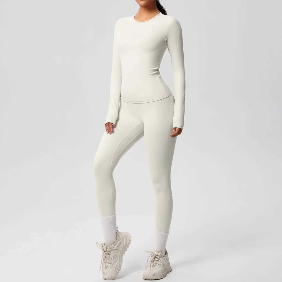 2PCS Yoga Suit Gym Set Women Sportswear Workout Long Sleeve Women Tracksuit Running Sports Shirt Yoga Clothing Fitness Yoga Sett251219