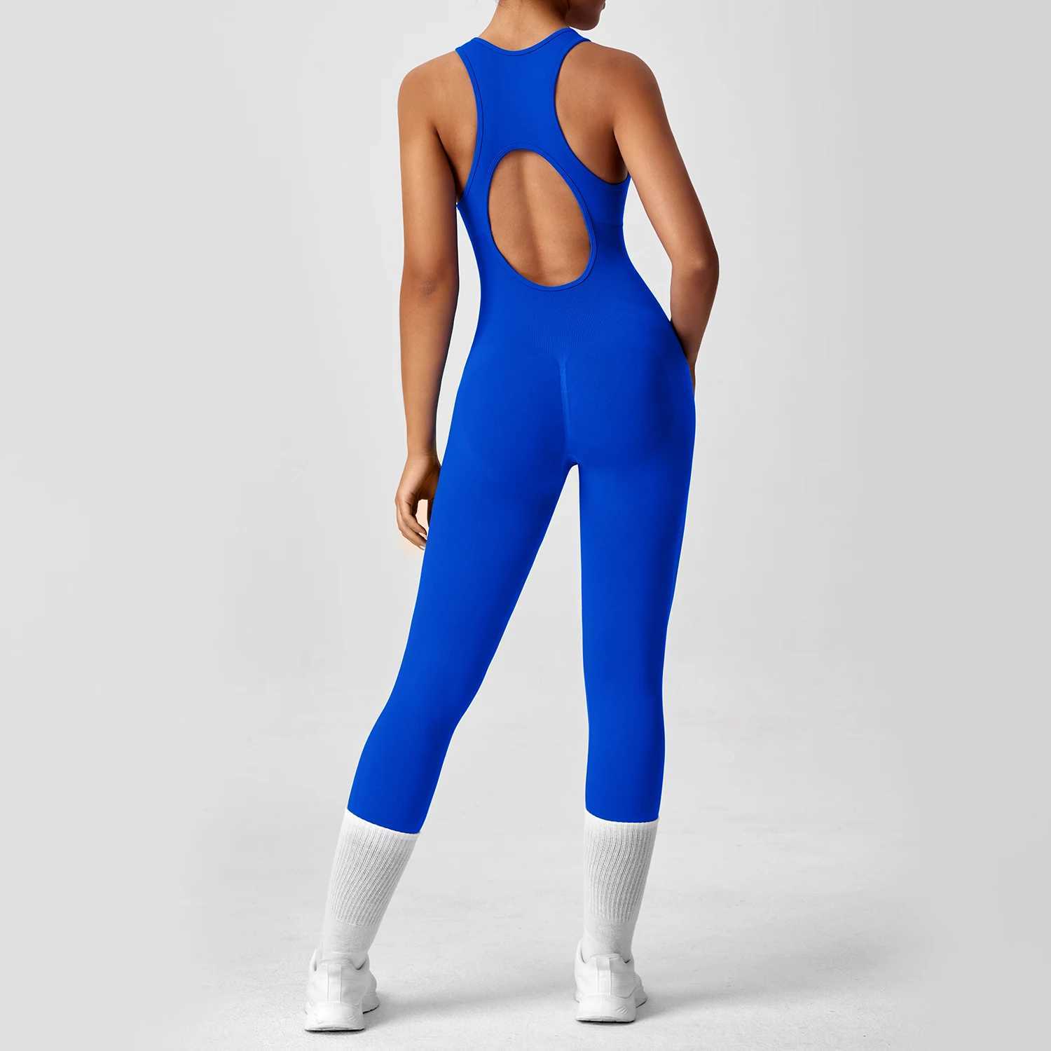 Seamless Peach Booty One-Piece Yoga Bodysuit - V-Back Tummy Control Gym Outfit for Women - Sexy Workout Jumpsuit Fitness Bodycont251219