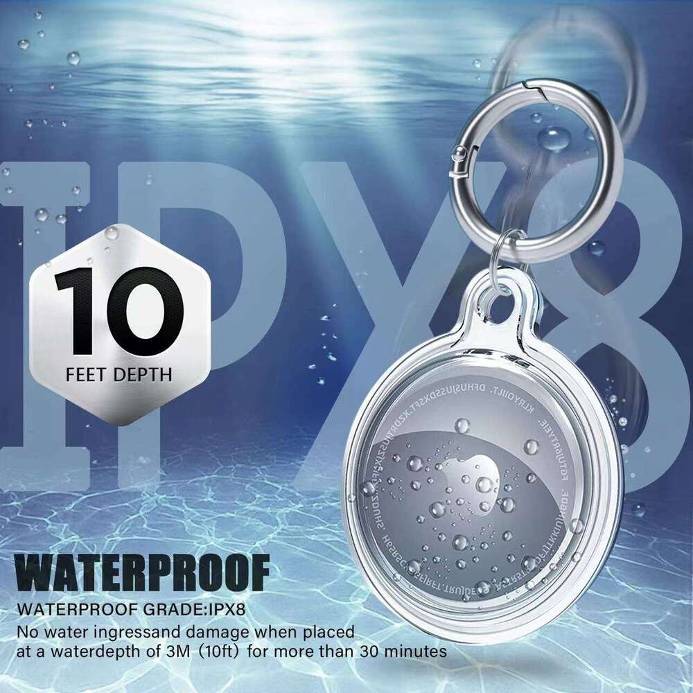 Compatible with Apple AirTag Locator Anti-Lost Tracker Full Coverage Waterproof TPU Keychain Transparent Protective Case