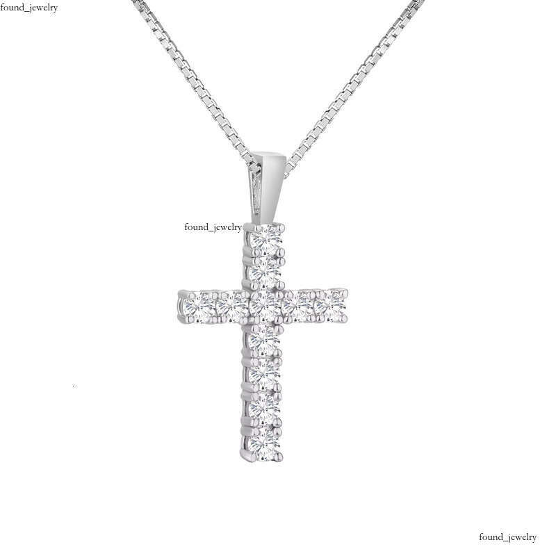 VVS Moissanite Pendant Christian Gift for Women and Men 14k Gold 925 Sterling Silver Jesus Jewelry Diamond Cross Charm Necklace