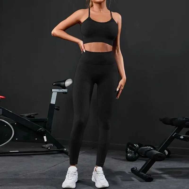 2 Pieces Womens Tracksuit Seamless Yoga Set Workout Sportswear Gym Clothing High Waist Leggings Fitness Sports Suitst251219
