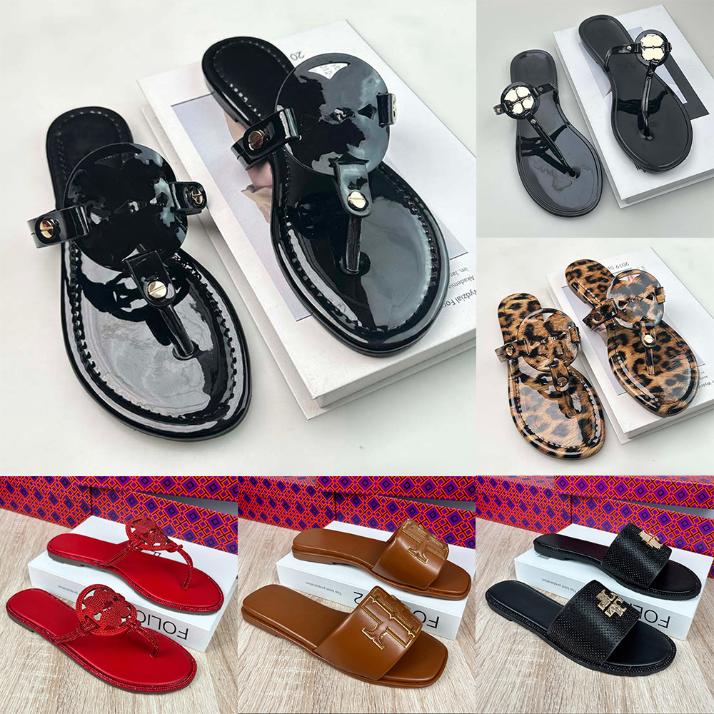 TB designer sandals Womens sandals designer slides fashion Summer Beach Casual sandals Slippers luxury sandals Designer Slippers black white sandals gfr011