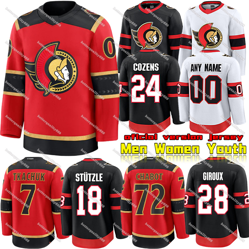 Ottawa Tkachuk Senator Hockey Jerseys Ullmark Forsberg Zub Sanderson Matinpalo Kleven Jensen Hamonic Gilbert Chabot Giroux Gaudette Batherson Zetterlund