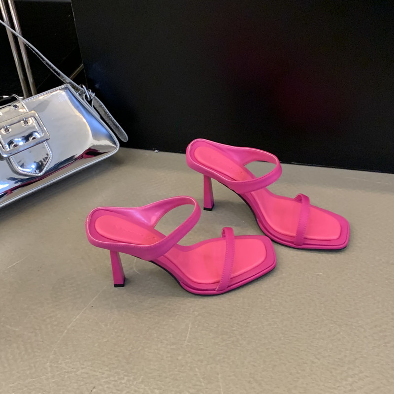 2026 New Women's Strappy Heeled Sandals Thin Heel Slide Design Fashion Versatile Open-Toe Shoes for Skirts