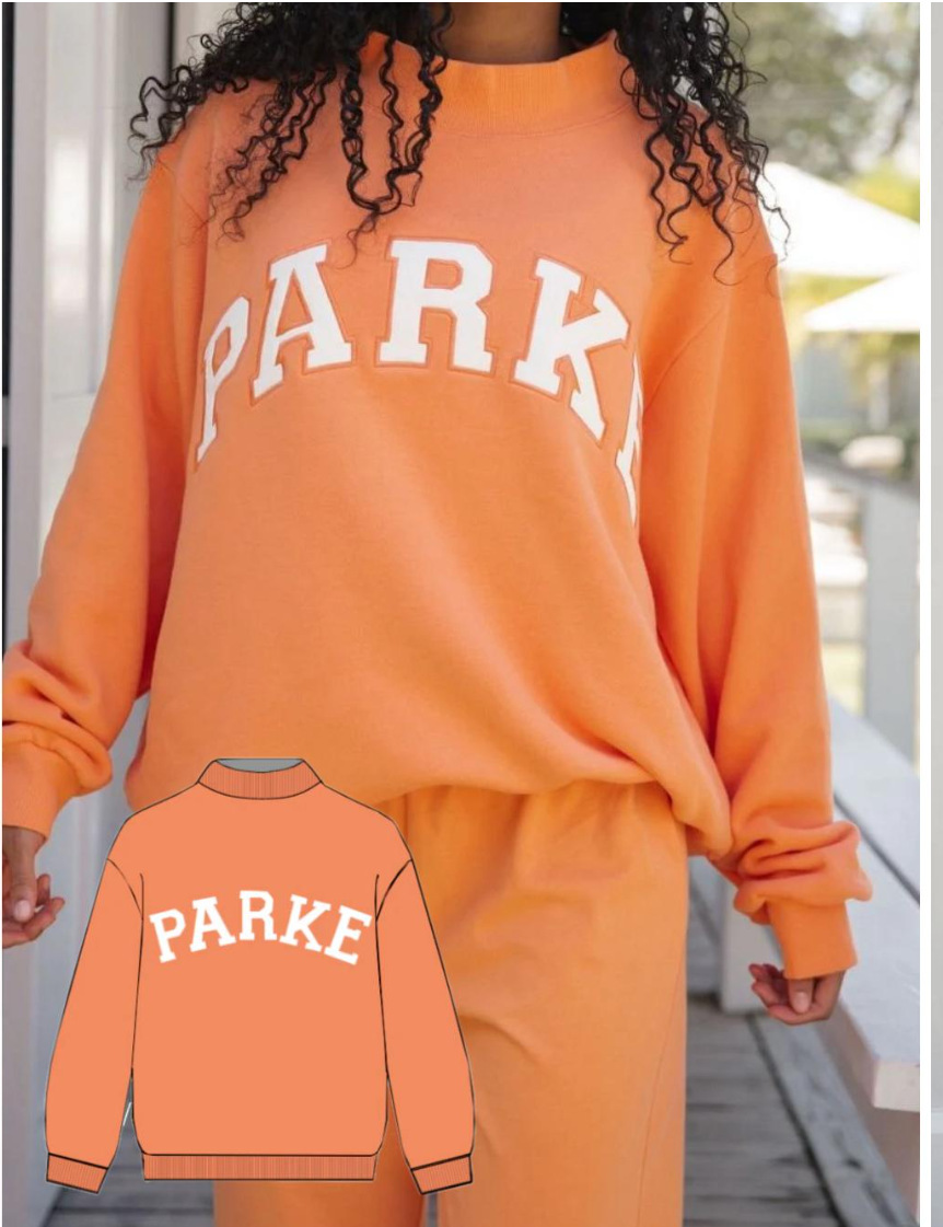 Women's Long Sleeve Sweatshirt with Embroidered Letter Pattern and Mock Neck