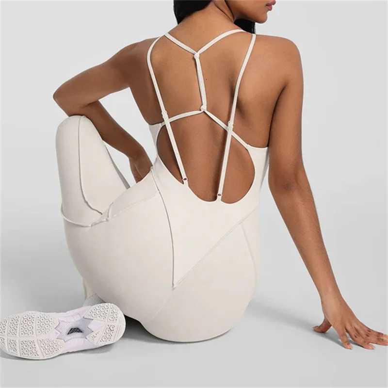 Pad Jumpsuit Women Workout Bodysuit Gym Sports Overall Sportswear Fitness Pilates Yoga Suit One Piece Outfit Wear XP317t251219