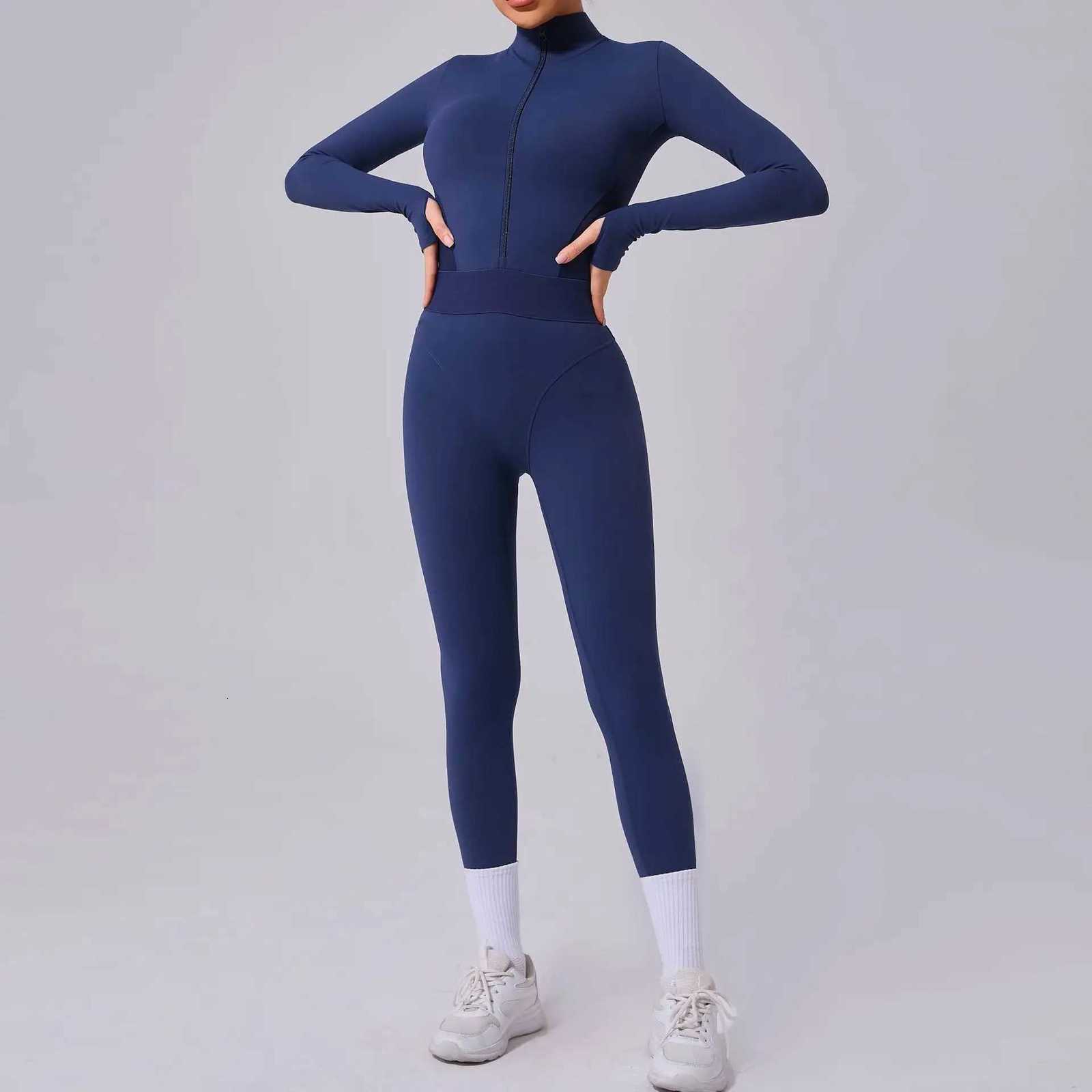 Women Tracksuit Yoga Set One-piece Suit Female Rompers Quick Dry Yoga Clothing Workout Bodysuits Sports Jumpsuit Long Sleevedt251219