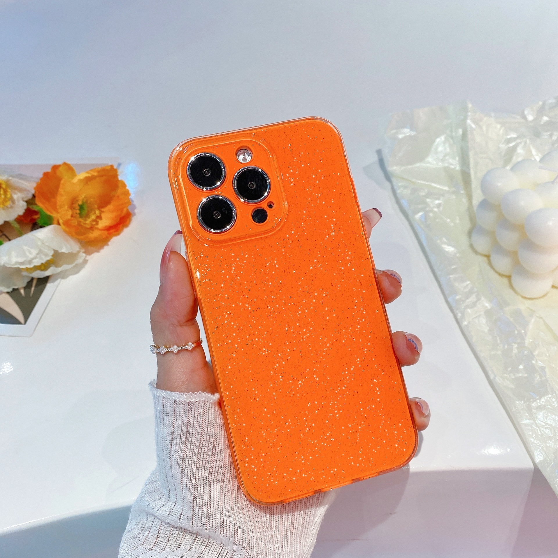Glitter Jelly Phone Compatible with iPhone 17 Pro Max Apple 16 Soft Case Solid Color 15 Full Coverage 14 Export 13