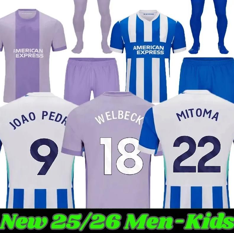2025 Brighton 25 26 SOCCER JERSEYS home away HINSHELWOOD 41 GRUDA 8 ADINGRA 11 MINTEH 17 PEDRO 9 MITOMA 22 MAN FAN KIDS JERSEY FOOTBALL SHIRTS set THIRD 3RD