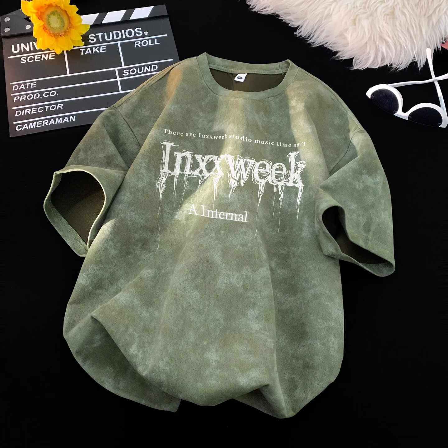 American Tie-Dye Men's Short-Sleeve T-Shirt, Summer 2025 New Arrival Distressed Streetwear Casual Loose Breathable Big Size Tee