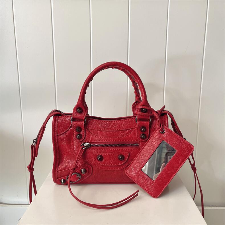 Designer fashion, mirror quality, classic series, motorcycle sheepskin handbag, shopping bag, handbag