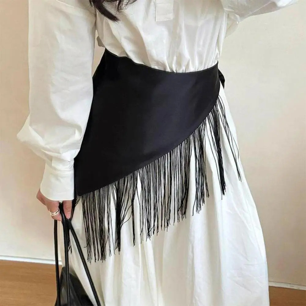 Wide Waist Belt Shirt Dress Belt Corset Belt Waistband Retro Tassel Women Fashion Triangle Tassel Coat Decor Accessories 251217