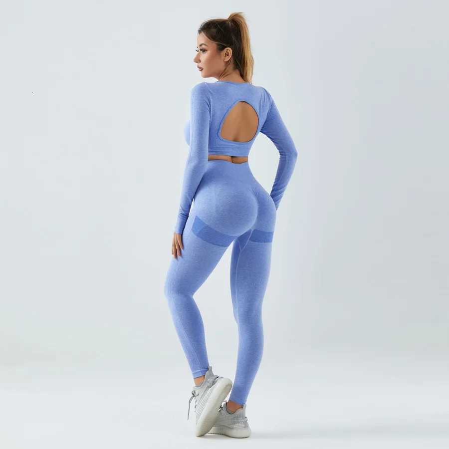 Seamless Yoga Outfit Set Womens Tracksuit Two Pieces Set Women Clothing Sportswear Woman Gym Sports Leggings And Tops Pant Setst251219