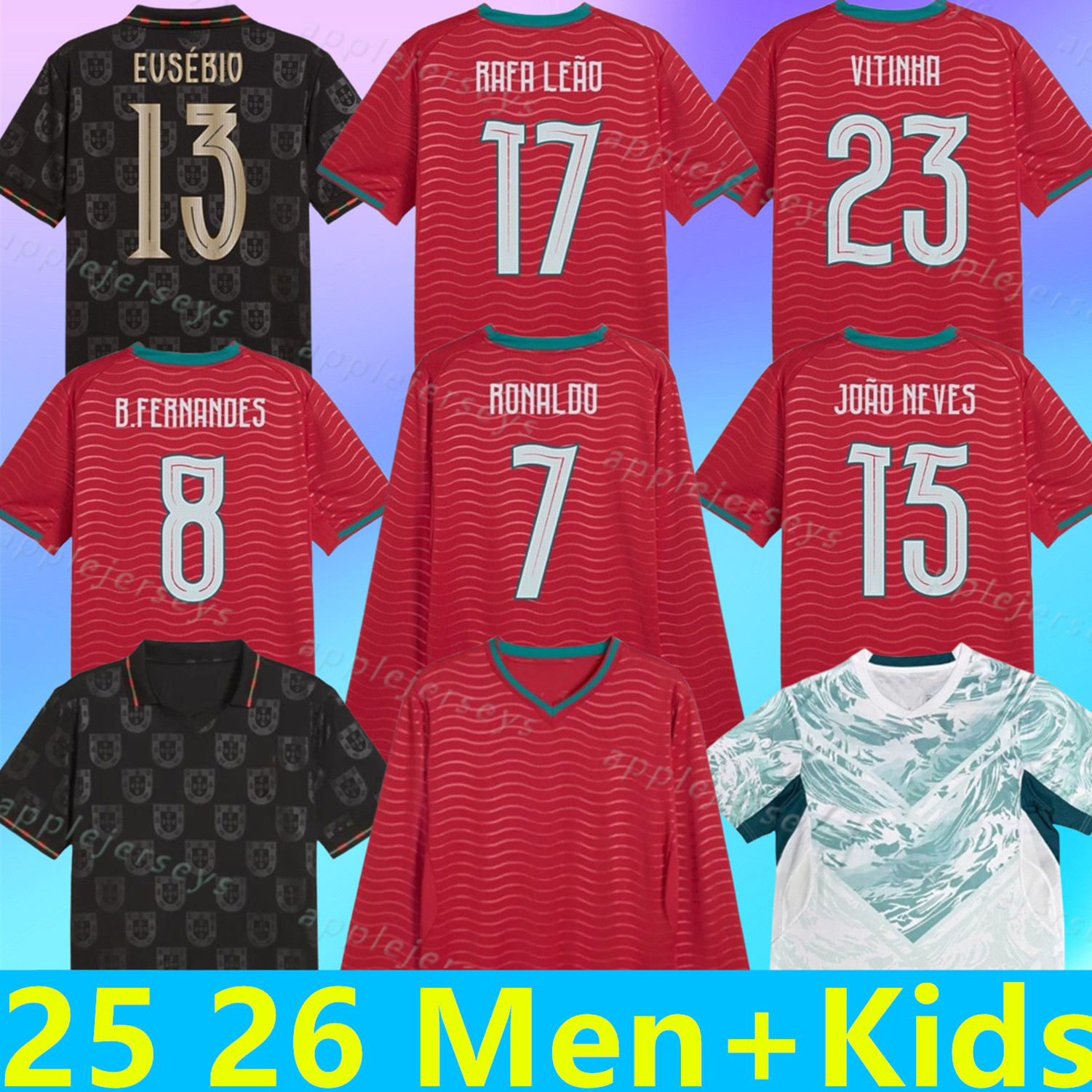 2026 2027 portugalS soccer jerseys RUBEN RONALDO PEPE B. FERNANDES BERNARDO 26 27 JOAO FELIX Portuguese football shirt Men Kids kit sets team Portugals tops thailand