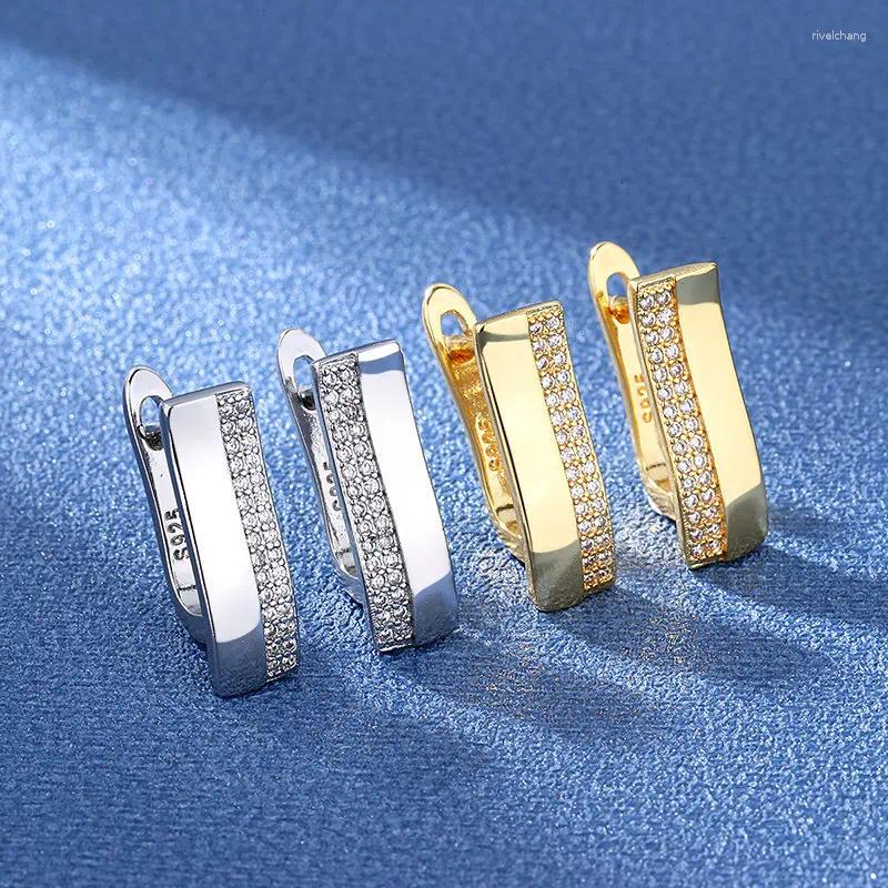 Stud Earrings 925 Sterling Silver Zirconia Small Hoop Earring For Girls Child Wome Beautiful Aros Huggies Jewelry