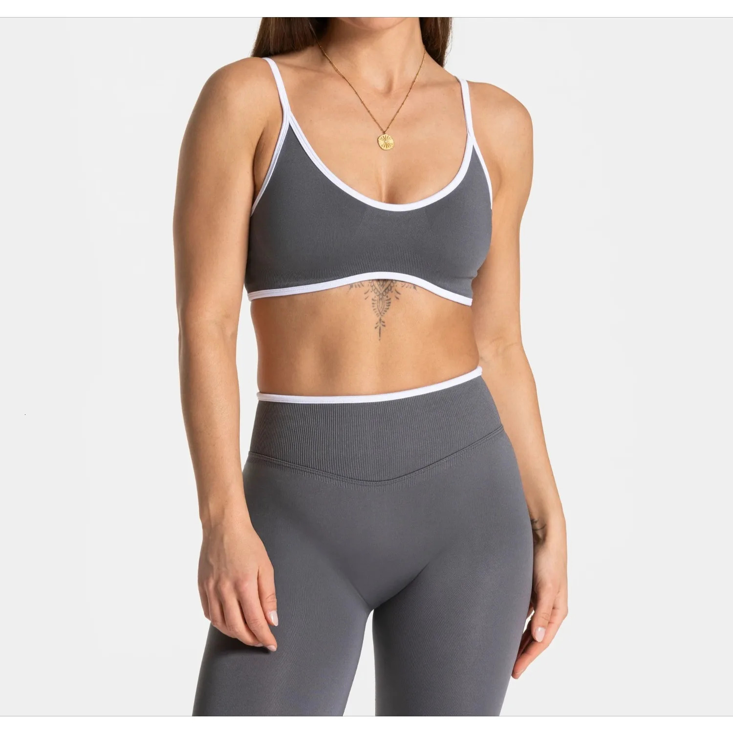 Summer Womens Solid Color Sports Suspender Bra Sexy Backless Knit with Chest Cushion Yoga Fitness Top 251218